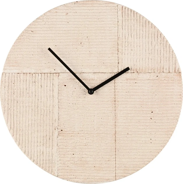 Настінний годинник 4Living Alex з цементу 36.5 см Бежевий (6410416375984) - зображення 1
