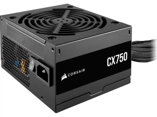 Блок живлення 750 Вт, Corsair CX750, Black, 80+ Bronze, 120 мм, 2xMolex / 3xSATA / 3x6+2-pin / 1x4+4-pin / 1x20+4-pin, захист OVP/UVP/SCP/OTP/OPP, ATX12V 2.31 (CP-9020279-EU) - изображение 2