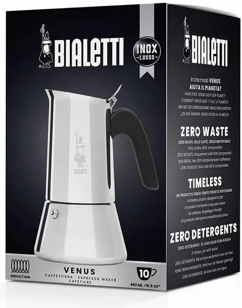 Kawiarka Bialetti New Venus Induzione na 10 filiżanek 570 ml Srebrzysta (8006363028912) (955555914175946) - Outlet - obraz 2