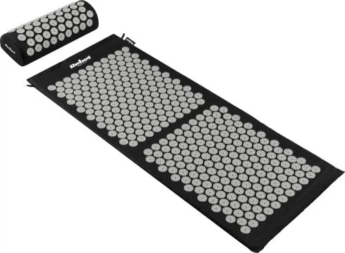 Mata zdrowotna do akupresury Rebel Active RBA-6010-BK z kolcami z poduszką 110 x 42 cm XL Szare kolce (5901890122986) - obraz 1