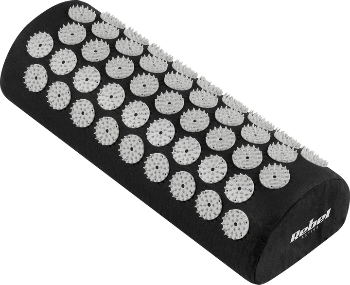 Mata zdrowotna do akupresury Rebel Active RBA-6010-BK z kolcami z poduszką 110 x 42 cm XL Szare kolce (5901890122986) - obraz 3