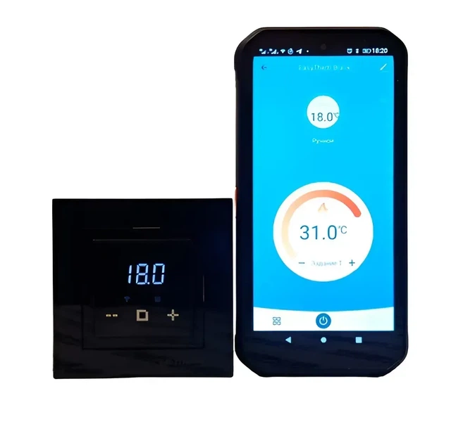 Терморегулятор EASYTHERM ET-45 Wi-Fi для электрического теплого пола с сенсорным экраном и защитой от детей черный 16 А 3200 Вт - изображение 8