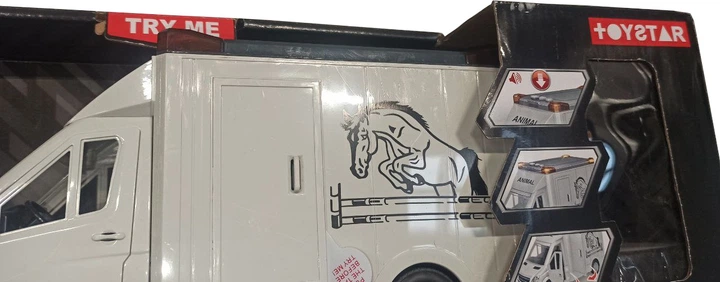 Авто-транспортер Lean Toys для коней з відчиненням дверцят та світлом і звуком Білий (20484) (5905991027713) (955555914070725) - Уцінка - зображення 2