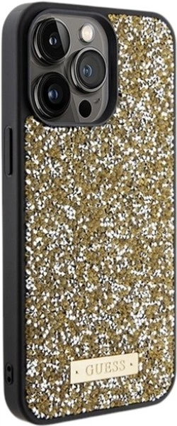 Панель Guess Rhinestone Metal Logo для Apple iPhone 15 Pro Max Gold (3666339153557) - зображення 4