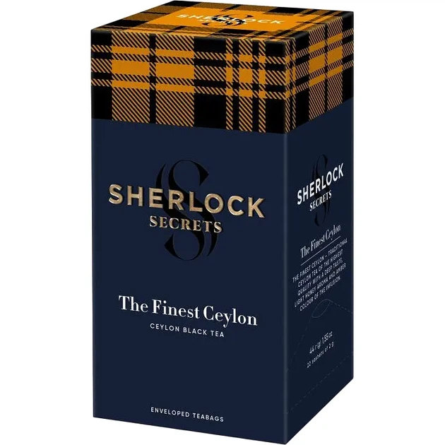 Чай Sherlock Secrets Найкращий Цейлон The Finest Ceylon 44 г (22 саш * 2) чорний (4823118604276) - Фото 1 Чай Sherlock Secrets Найкращий Цейлон The Finest Ceylon 44 г (22 саш * 2) чорний (4823118604276) - изображение 1
