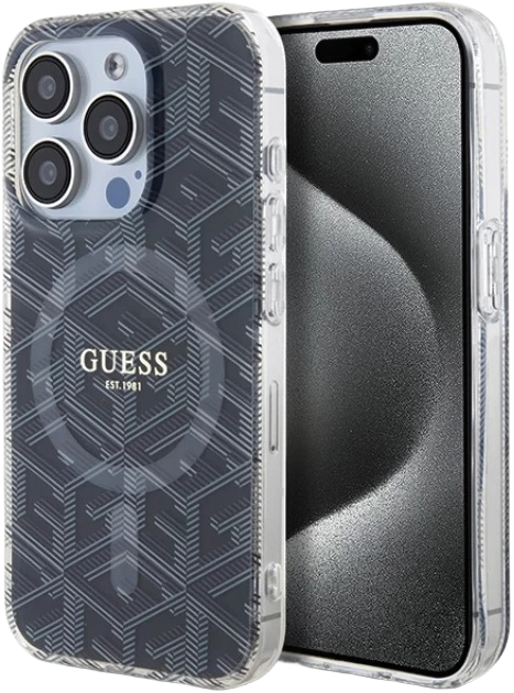 Панель Guess IML GCube MagSafe для Apple iPhone 15 Pro Black (3666339221867) - зображення 1