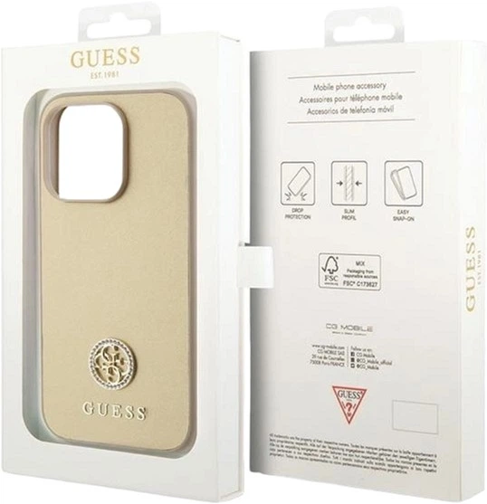 Etui Guess Strass Metal Logo do iPhone 15 Pro Max Gold (3666339151034) - obraz 7