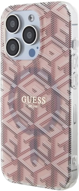 Панель Guess IML GCube MagSafe для Apple iPhone 15 Pro Pink (3666339222000) - зображення 3