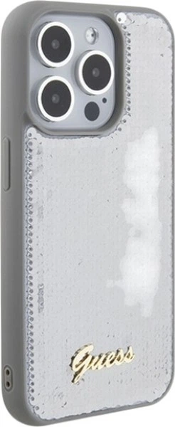 Панель Guess Sequin Script Metal для Apple iPhone 15 Pro Max Silver (3666339173180) - зображення 4