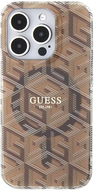 Панель Guess IML GCube MagSafe для Apple iPhone 15 Pro Brown (3666339222147) - зображення 2
