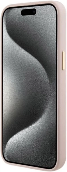 Панель Guess Silicone Script Metal Logo & Frame для Apple iPhone 15 Pro Max Pink (3666339149215) - зображення 4