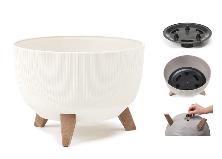 Doniczka Lamela Roma Jumper tworzywo sztuczne kremowa 40 x 20.5 cm (9749607) (5900119749607) - obraz 2