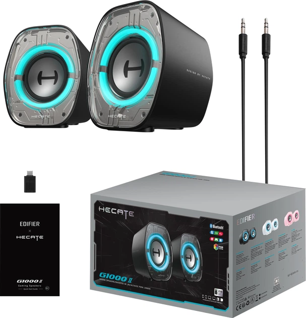 Акустична система Edifier Hecate G1000 II Black 2.0 USB/AUX/Bluetooth - зображення 6