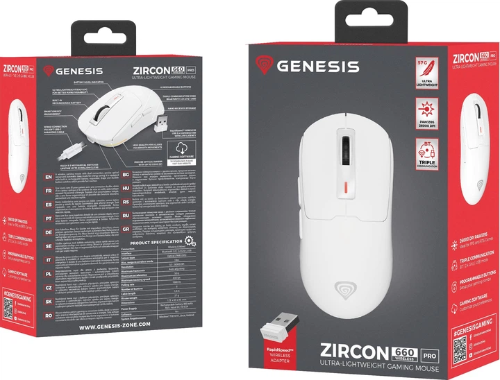 Миша Genesis Zircon 660 Pro Wireless/Bluetooth/USB White (NMG-2194) - зображення 14