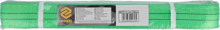 Zawiesie pasowe VOREL dwuwarstwowe pętlowe 2 t 4 m 60 mm 82273 (5906083092695) - obraz 1