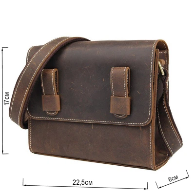 Сумка Vintage Мужская в винтажной коже Коричневая (14980) - Фото 5 Сумка Vintage Мужская в винтажной коже Коричневая (14980) - изображение 5