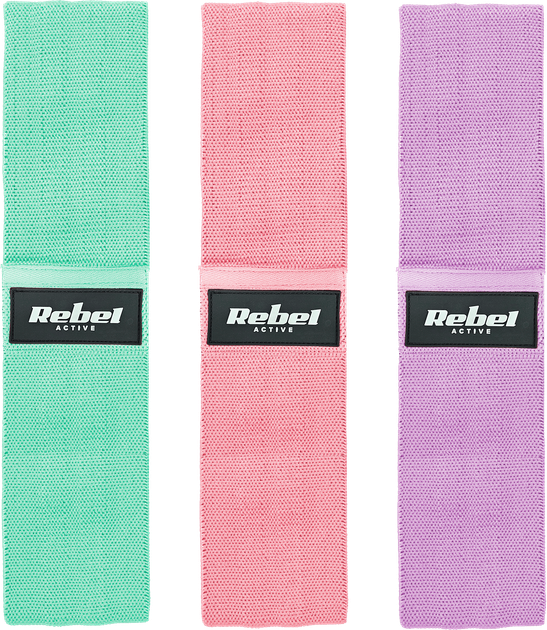 Zestaw gum materiałowych Rebel Active Mini Band M 27–55 kg 3 szt. (5901890098793) - obraz 1