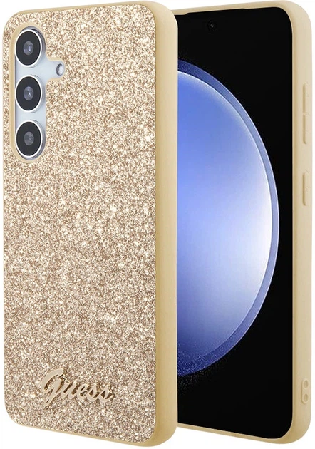 Etui plecki Guess Glitter Script do Samsung Galaxy S24+ Gold (GUHCS24MHGGSHD) - obraz 1