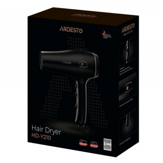 Фен для волосся 1750-2100W (2 швидкості/3 темпер.режими) чорний HD-Y210 Ardesto - изображение 5