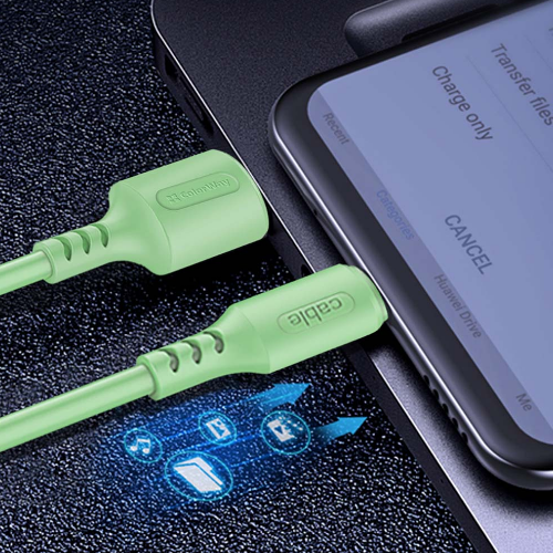 Кабель USB Lightning ColorWay CW-CBUL042-GR 2,4A 1м зелений - зображення 4