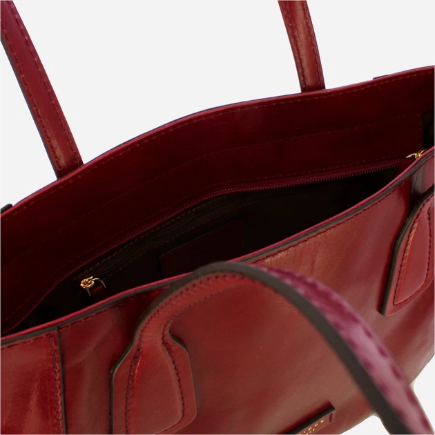 Сумка шопер жіноча з натуральної шкіри The Bridge Maddalena 44160101 03 Темно-червона (800070350624) - зображення 4