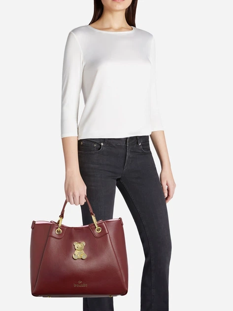 Сумка крос-боді через плече жіноча зі штучної шкіри велика Braccialini Amy B18522 YY 404 Темно-червона (800070348960) - зображення 2