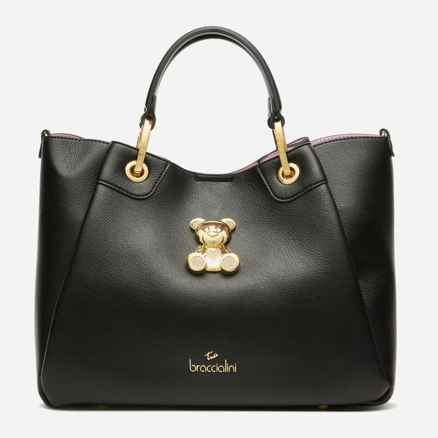 Torebka crossbody damska duża na szerokim pasku Braccialini Amy B18522 YY 100 Czarna (800070348959) - obraz 1