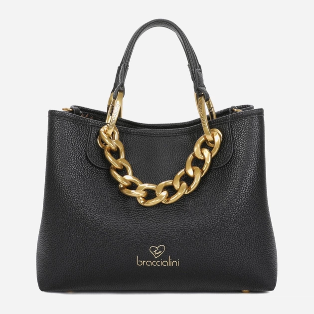 Torebka crossbody damska z łańcuszkiem Braccialini Beth Jewels B18531 YY 100 Czarna (800070348935) - obraz 1