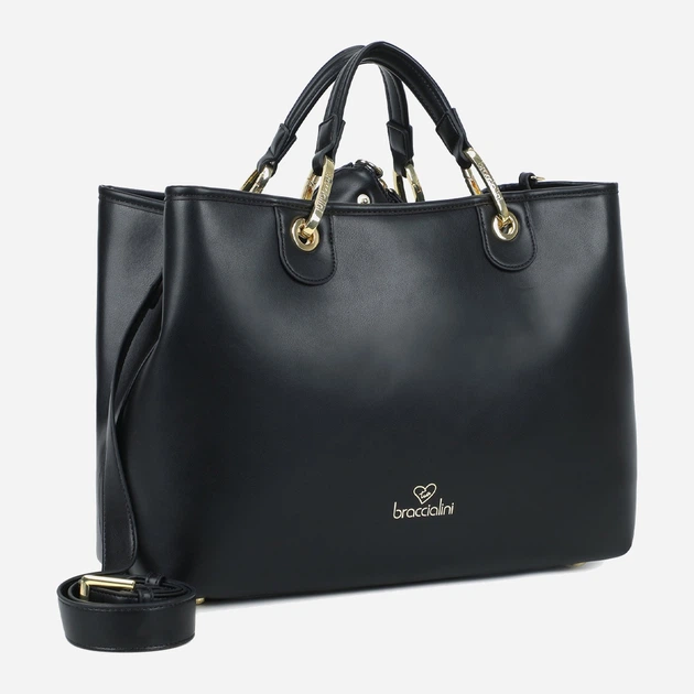 Torebka crossbody damska duża Braccialini Beth B18540 YY 100 Czarna (800070348928) - obraz 4