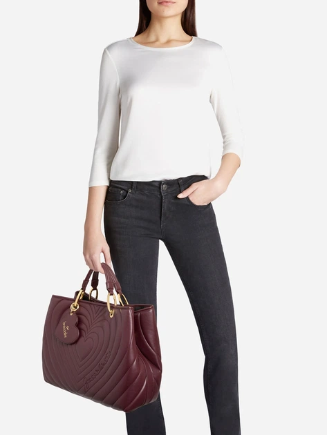 Сумка крос-боді через плече жіноча зі штучної шкіри велика Braccialini Beth Matelasse' B18550 YY 404 Темно-червона (800070348964) - зображення 2