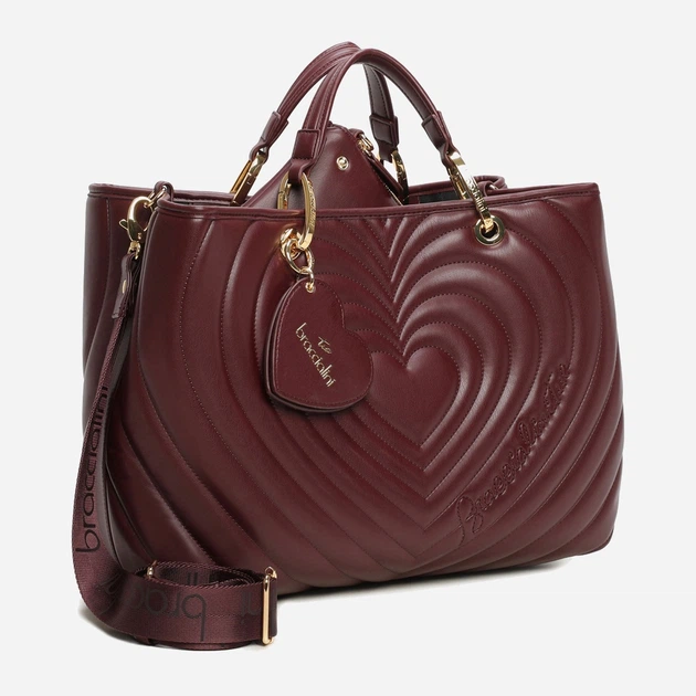 Сумка крос-боді через плече жіноча зі штучної шкіри велика Braccialini Beth Matelasse' B18550 YY 404 Темно-червона (800070348964) - зображення 4