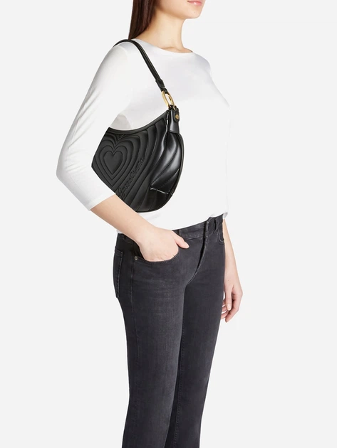 Сумка багет жіноча зі штучної шкіри середня Braccialini Beth Matelasse' B18552 YY 100 Чорна (800070348971) - зображення 2