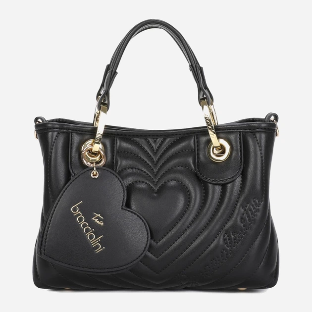 Torebka crossbody damska mała na szerokim pasku Braccialini Beth Matelasse' B18553 YY 100 Czarna (800070348984) - obraz 1