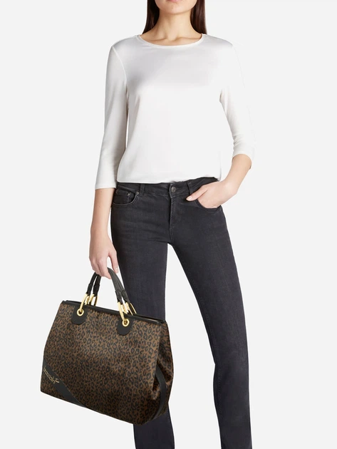 Сумка крос-боді через плече жіноча зі штучної шкіри велика Braccialini Beth Animalier B18570 YY P42 Коричнева (800070348962) - зображення 2