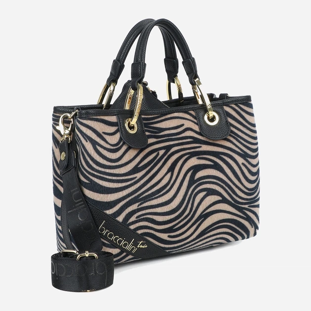 Сумка крос-боді через плече жіноча зі штучної шкіри середня Braccialini Beth Animalier B18571 YY O03 Бежева (800070348967) - зображення 4