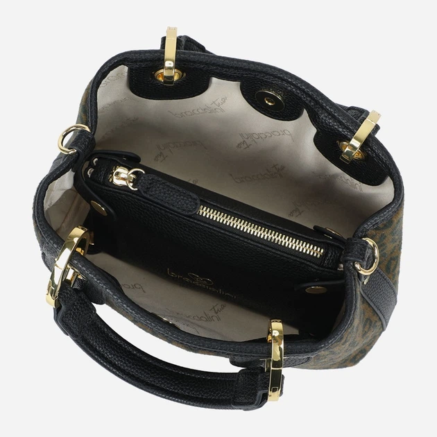 Сумка крос-боді через плече жіноча зі штучної шкіри маленька Braccialini Beth Animalier B18573 YY P42 Коричнева (800070348981) - зображення 5