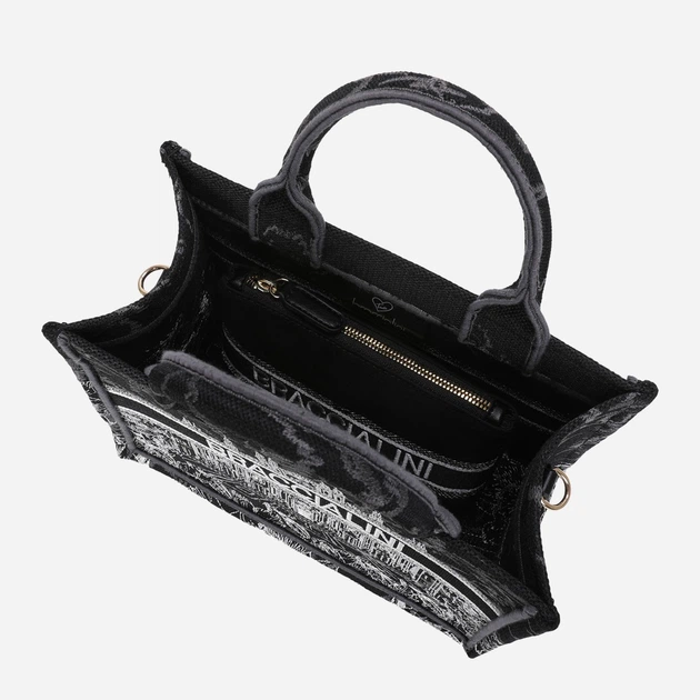 Сумка крос-боді через плече жіноча тканинна середня Braccialini Queen Tessuto B18590 TY 3250 Чорна (800070348955) - зображення 4