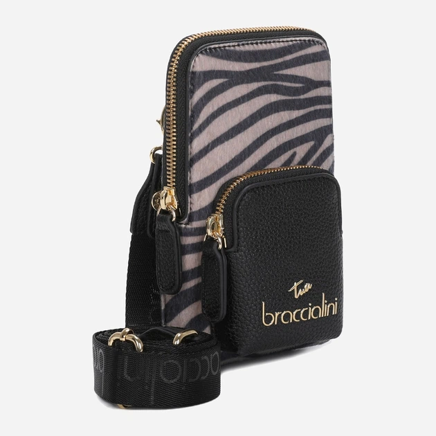 Сумка крос-боді через плече жіноча зі штучної шкіри маленька Braccialini Jinny Animalier B18632 YY O03 Бежева (800070349004) - зображення 4