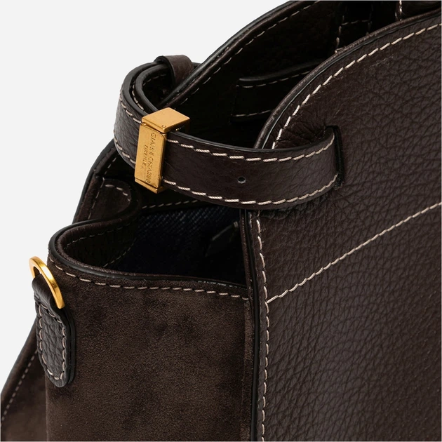 Torebka crossbody damska ze skóry naturalnej duża Gianni Chiarini Farah BS 11466 TKL-CM 2107 Ciemnobrązowa (800070345709) - obraz 5