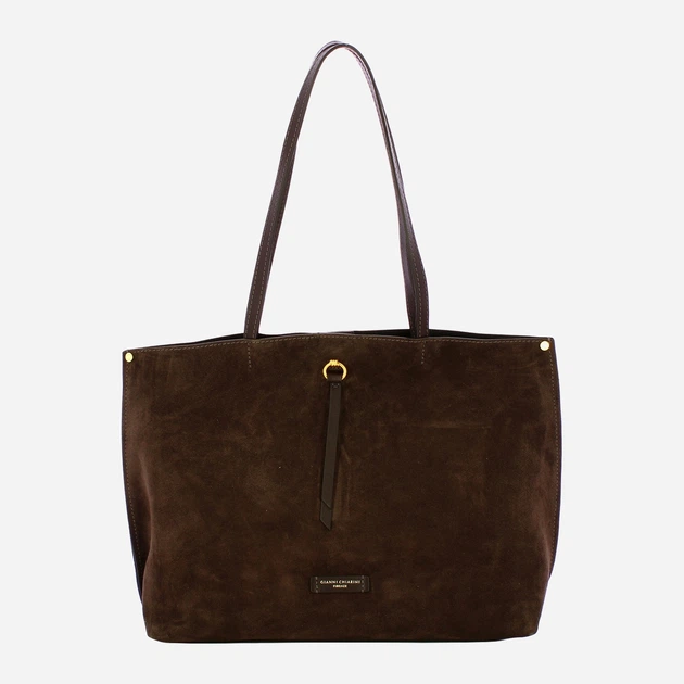 Torebka shopper ze skóry naturalnej Gianni Chiarini Egle BS 11485 CM-PL 974 Ciemnobrązowa (800070345711) - obraz 1