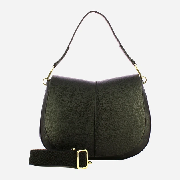 Сумка крос-боді через плече жіноча з натуральної шкіри середня Gianni Chiarini Helena Round BS 6037/COMM GRN-NAOP 001 Чорна (800070345736) - зображення 4