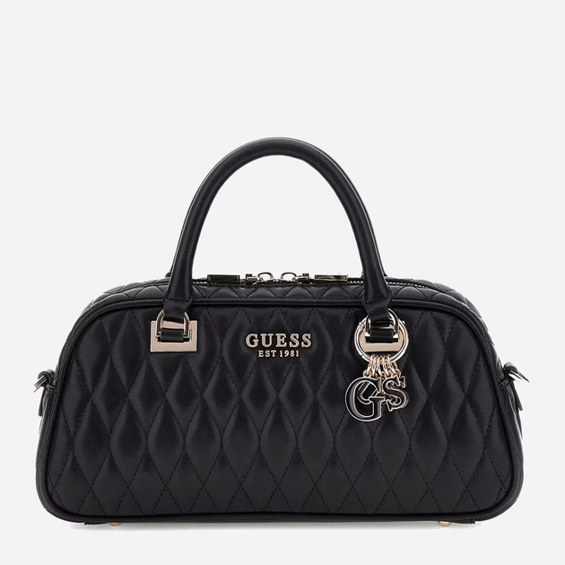 Сумка крос-боді через плече жіноча зі штучної шкіри середня Guess Valla HWQG8122050 BLA Чорна (800070344409) - зображення 1