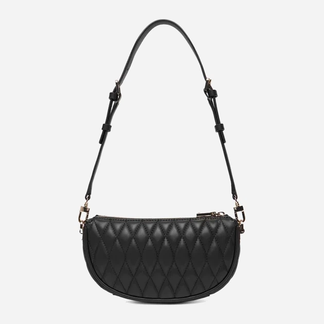 Сумка багет жіноча зі штучної шкіри маленька Guess Valla HWQG8122720 BLA Чорна (800070344416) - зображення 3