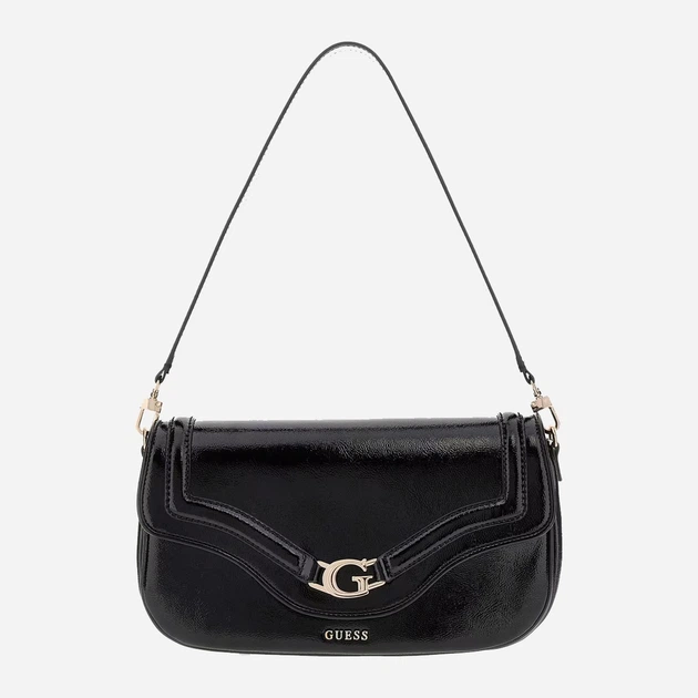 Сумка багет жіноча зі штучної шкіри середня Guess Dea HWTG7993200 BLA Чорна (800070344418) - зображення 1