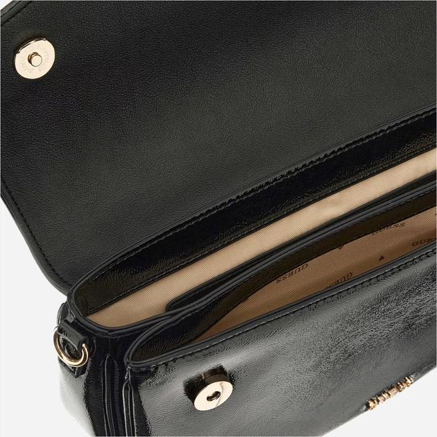 Сумка багет жіноча зі штучної шкіри середня Guess Dea HWTG7993200 BLA Чорна (800070344418) - зображення 4