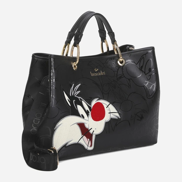 Torebka crossbody damska duża na szerokim pasku Braccialini Beth LT233 YY 818 Czarna (800070348947) - obraz 3