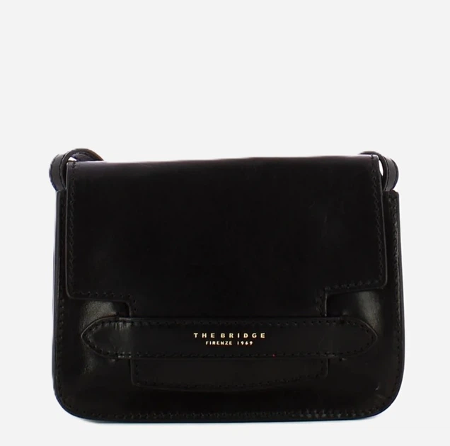 Сумка крос-боді через плече жіноча з натуральної шкіри маленька The Bridge Lucrezia 04192001 30 Чорна (800070254171) - зображення 1