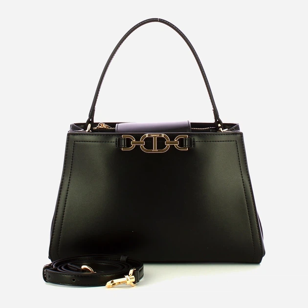 Сумка крос-боді через плече жіноча зі штучної шкіри середня Twinset Tote 252TB7303 00006 Чорна (800070351197) - зображення 4