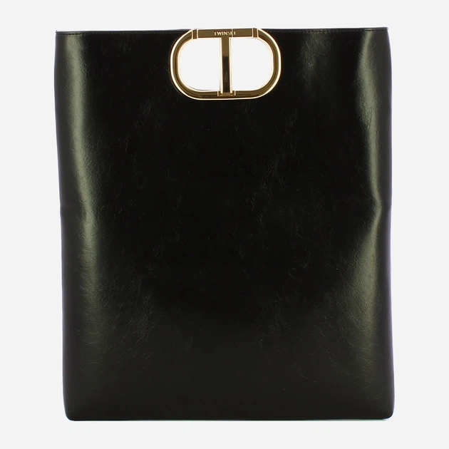 Сумка крос-боді через плече жіноча зі штучної шкіри середня Twinset Tote 252TD8090 00006 Чорна (800070351222) - зображення 1