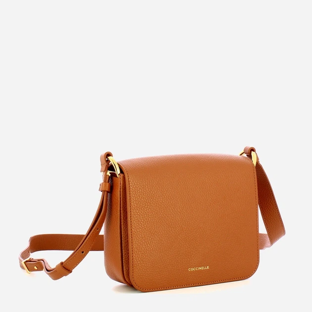 Torebka crossbody damska ze skóry naturalnej mała Coccinelle Eris E5E6F550260 W12 Brązowa (800070350911) - obraz 3